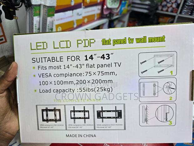 Universal Flat Tv Wall Mount 14–43” Vesa Compatible - thumbnail 3