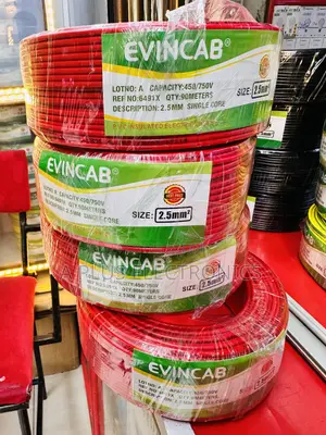 Evincab 2.5mm Single Core Wiring Cable 90m(Red) – High Conductivity