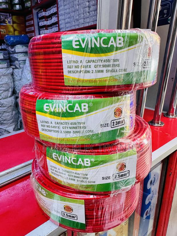 Evincab 2.5mm Single Core Wiring Cable 90m(Red) – Trusted Performance - main view