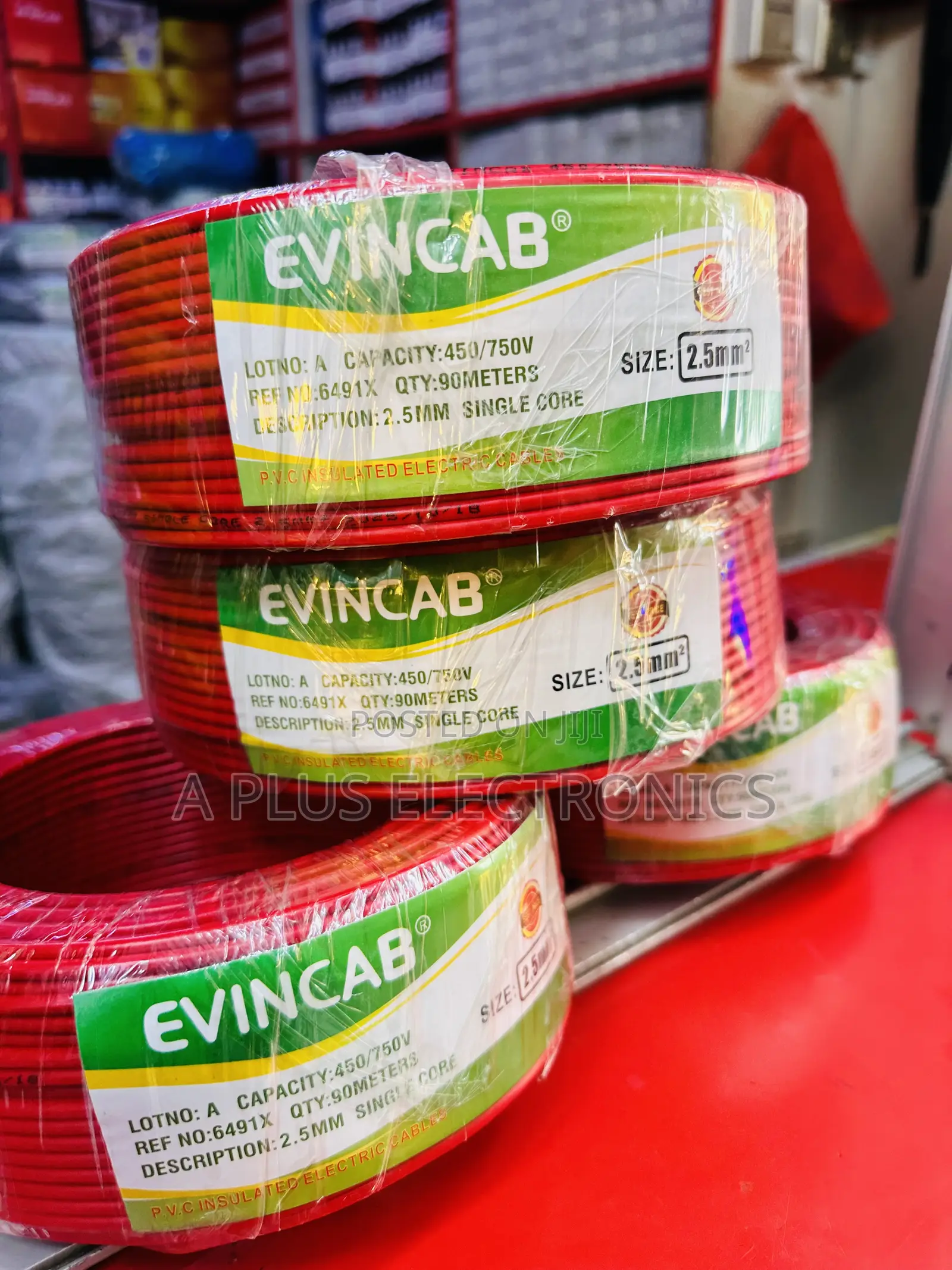 Evincab 2.5mm Single Core Wiring Cable 90m(Red) – Heat Resistant