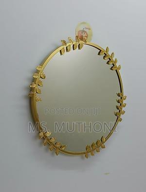 42 Cm Gold Decorative Round Shaped Mirror - thumbnail 2