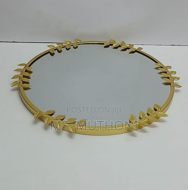 42 Cm Gold Decorative Round Shaped Mirror - thumbnail 3