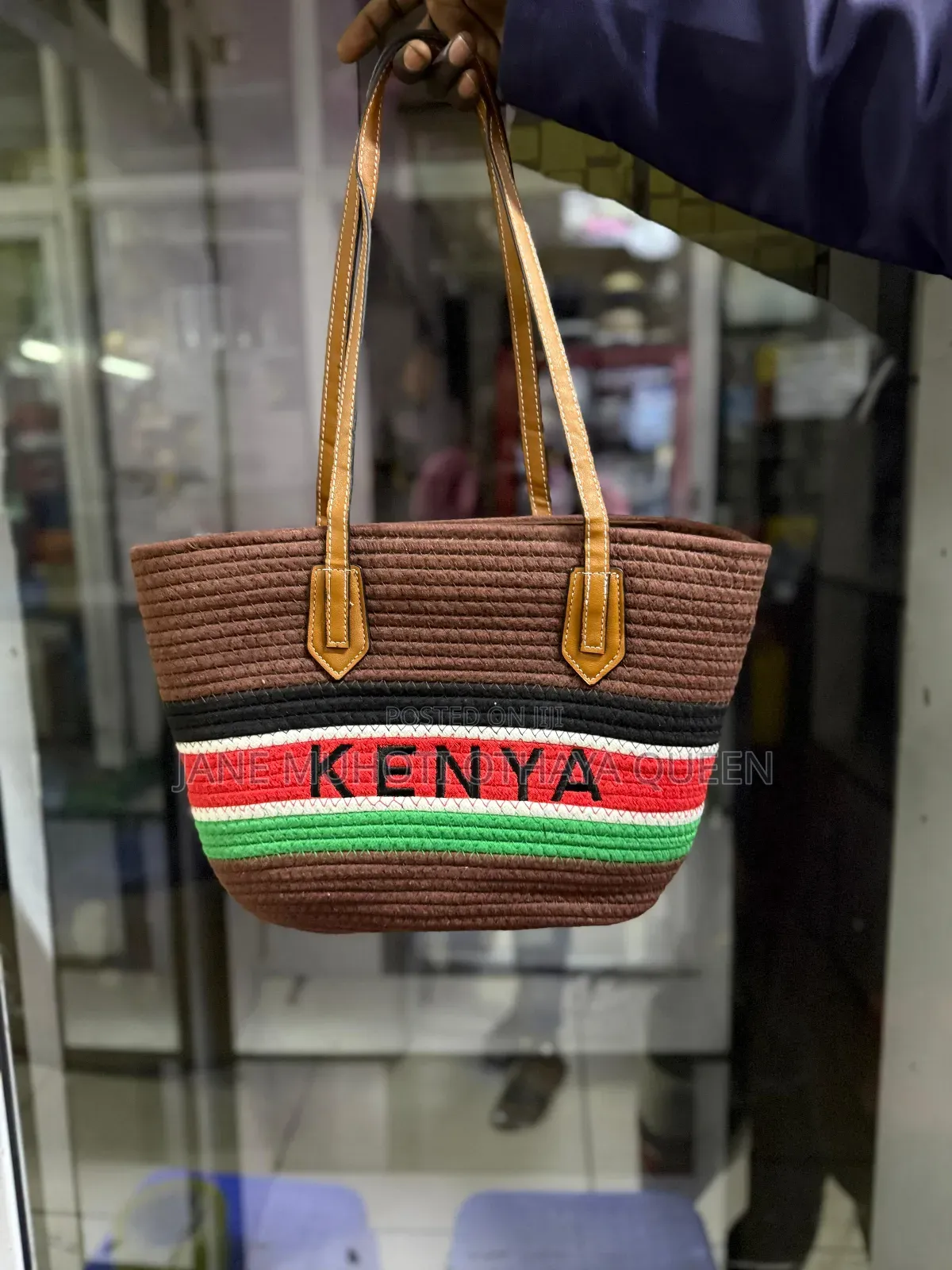 Kenyan Flag Colors New Wooven Summer Bag