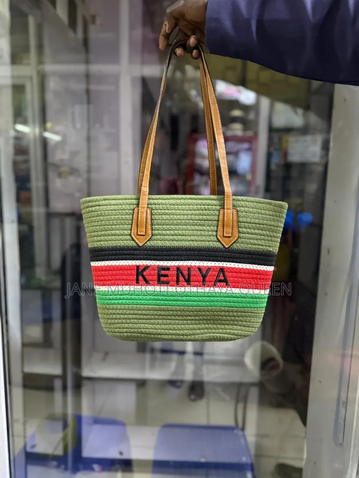 Kenyan Flag Colors New Wooven Summer Bag