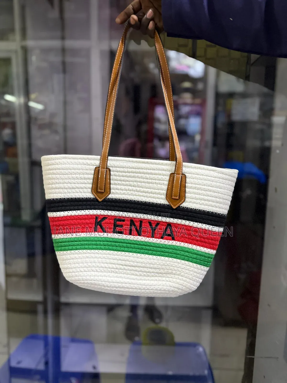 Kenyan Flag Colors New Wooven Summer Bag