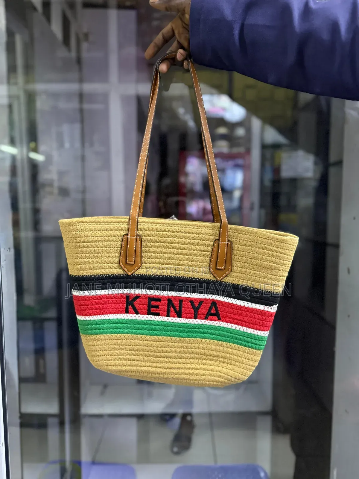Kenyan Flag Colors New Wooven Summer Bag