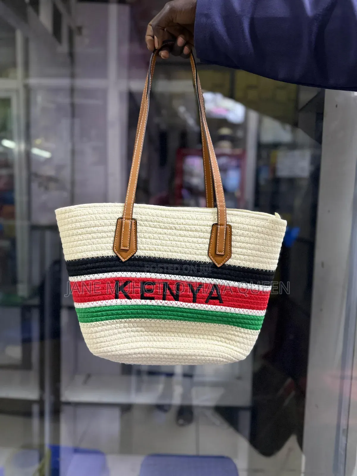 Kenyan Flag Colors New Wooven Summer Bag