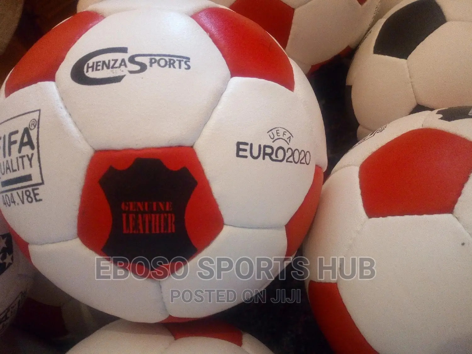 Original Leather Football Red and White