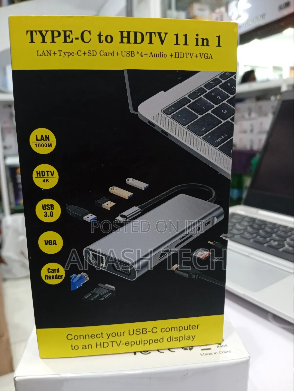 11 in 1 Macbook Usb C Hub With Hdmi,Vga,Sd, Lan,Usb 3.0 Etc