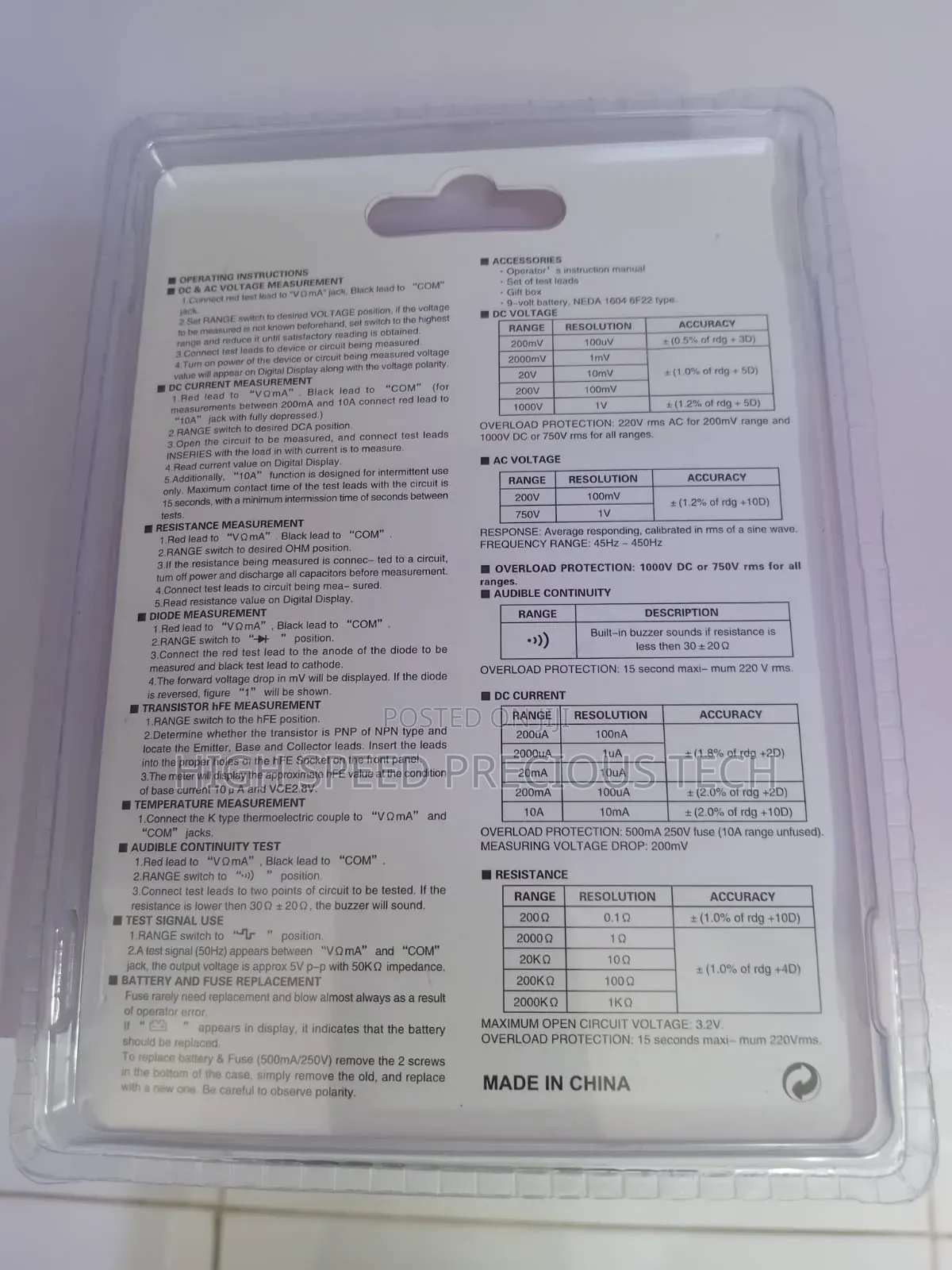 Digital Multimeter Dt830d
