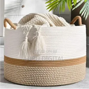 Cotton Rope Wooven Storage Basket
Big Size
Available in Beige/White