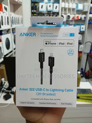 Anker Usb-C to Lightning Cable (3ft) Nylon Braided – A81b5h11 – Black