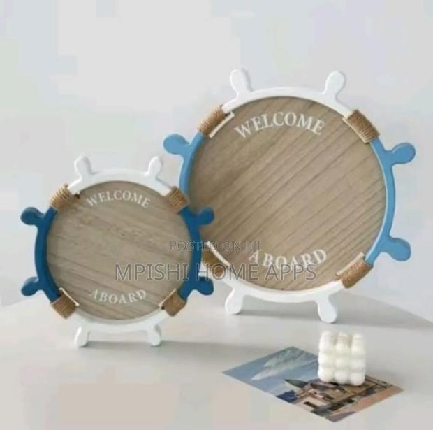 2 In 1 Decorative Ship Steering Wheel Shaped Tray Set - thumbnail 3