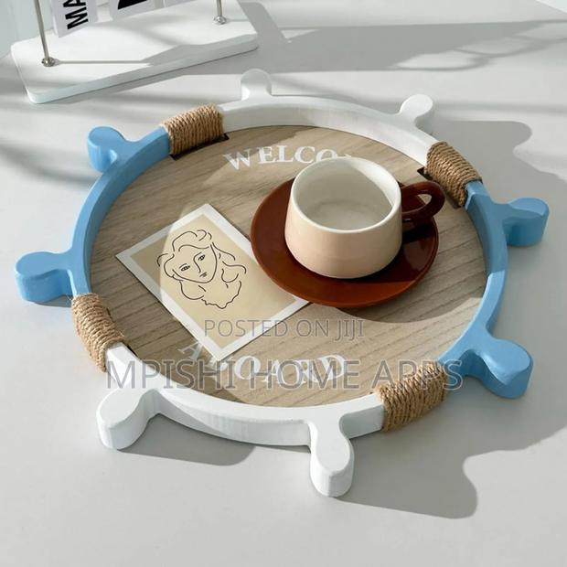 2 In 1 Decorative Ship Steering Wheel Shaped Tray Set - thumbnail 5