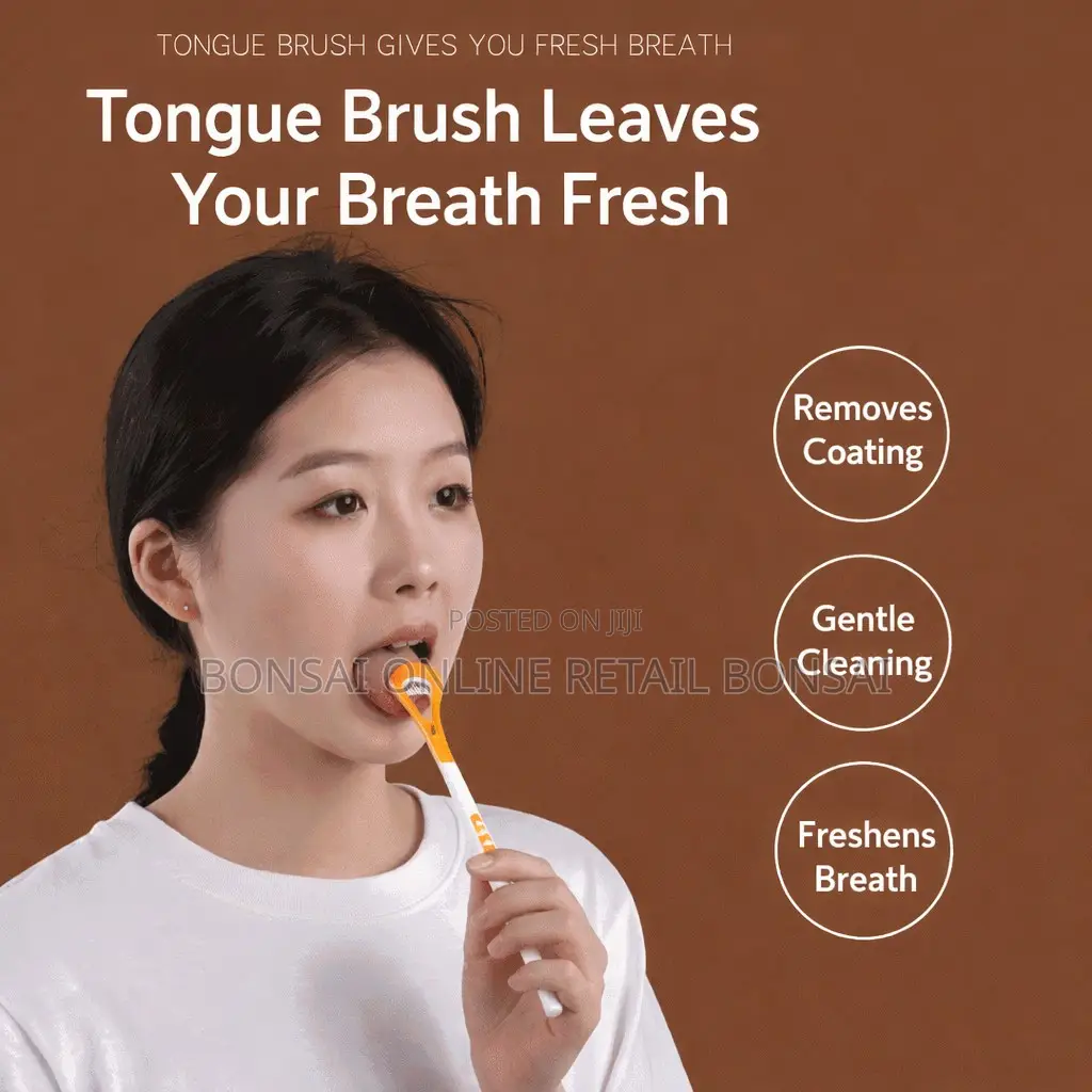 Dual-Sided Tongue Scraper With Soft Flexible Head for Fresh Breath