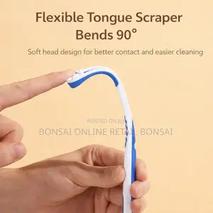 Dual-Sided Tongue Scraper With Soft Flexible Head for Fresh Breath