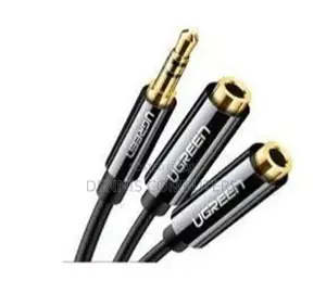 Ugreen 3.5mm Male to 2 Female Audio Cable 20cm (Black)