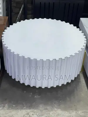 Luxury Fluted Round Coffee Table - Nordic White