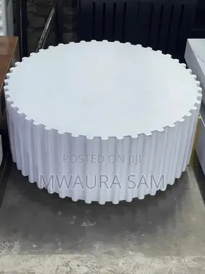 Luxury Fluted Round Coffee Table - Nordic White