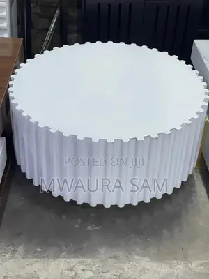 Luxury Fluted Round Coffee Table - Nordic White
