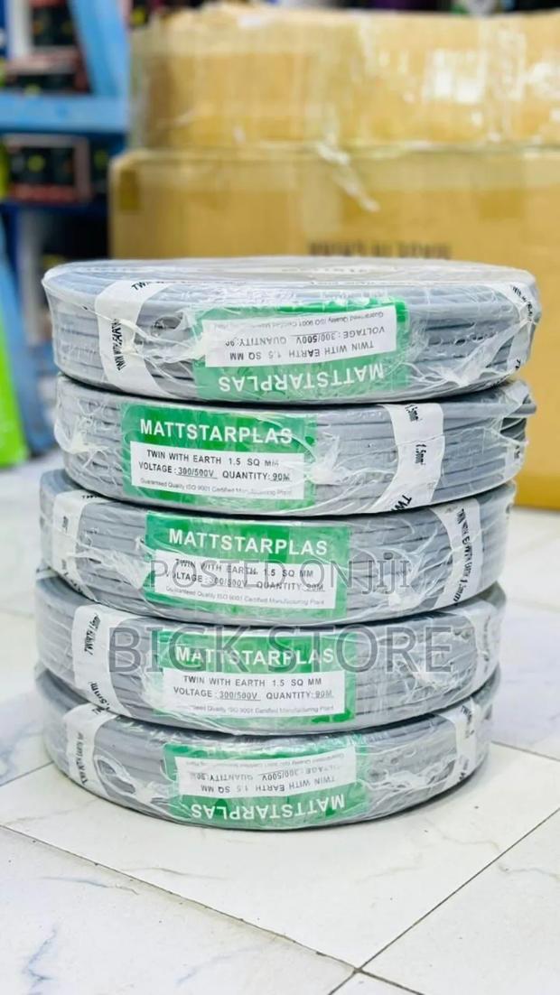 2.5 Twin Mattstar Plas 90 Metres Electric Cable+Earth Cable 
Full 5pcs