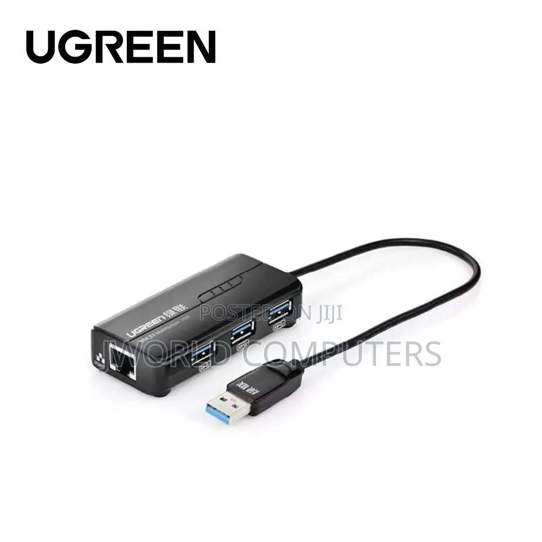 Ugreen Usb-C to Rj45 Gigabit Ethernet + Usb-a 3.0 (3 Ports) Adapter