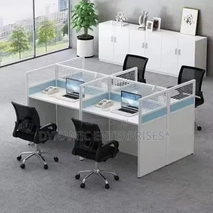 4-Way Office Workstation Office Desk (Without Drawers)