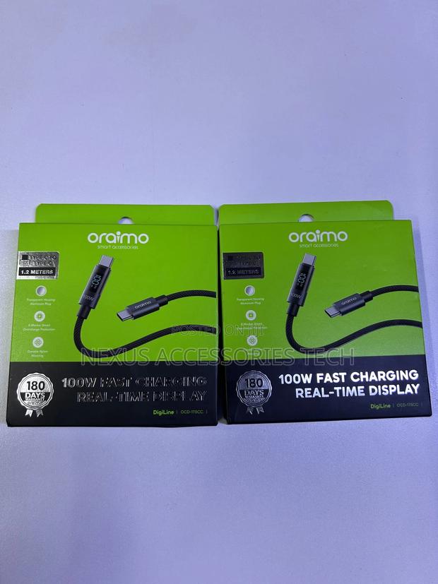 Oraimo 100w Type-C to Type-C Fast Charging Cable - thumbnail 2