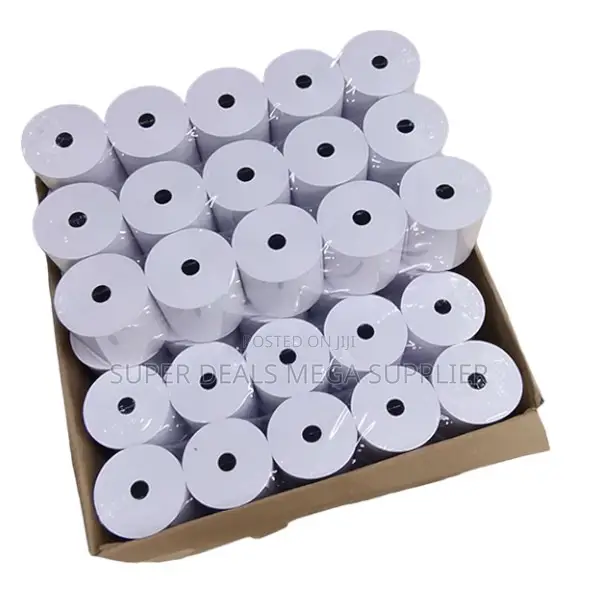 50x 80mm Thermal Paper Rolls End-of-roll Warning Stripe Included