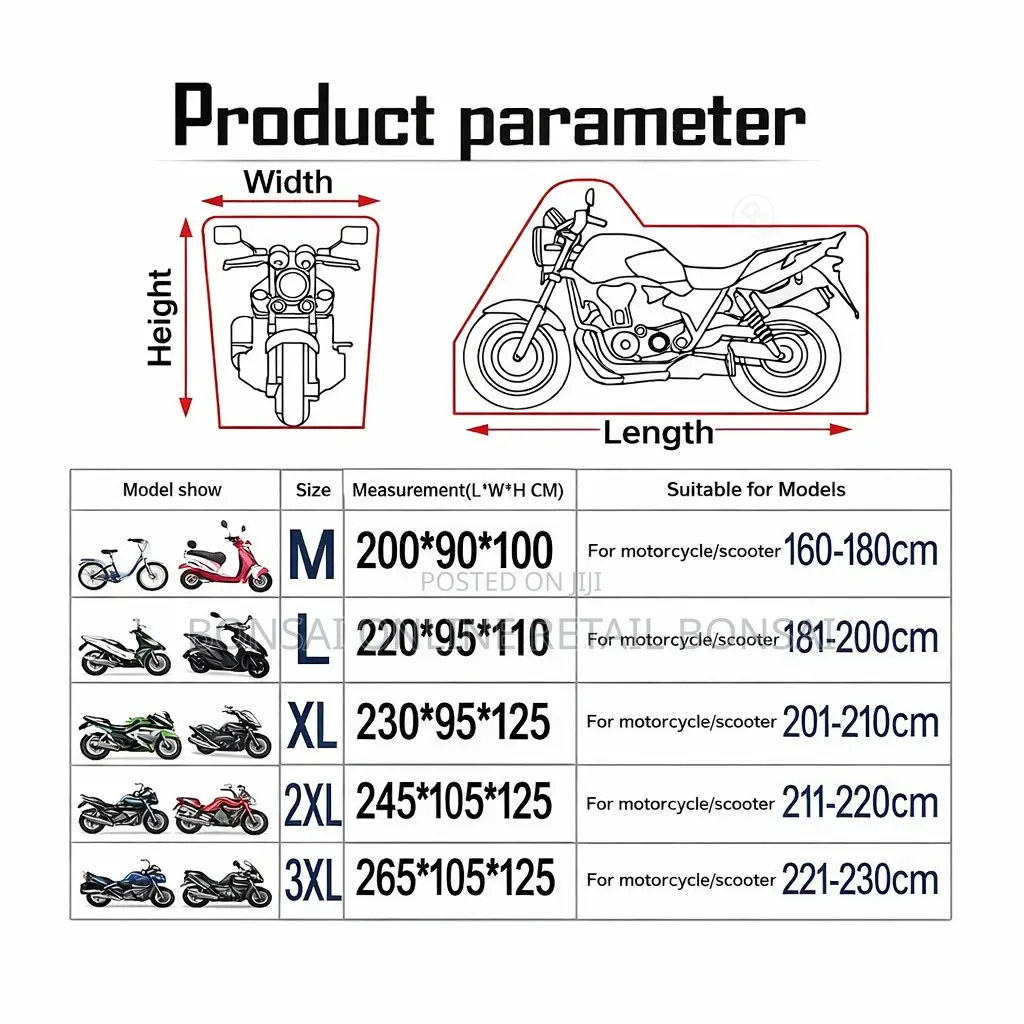 Motorcycle Cover Xl Rainproof Sunproof Dustproof All-Season Protection