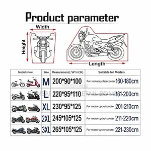Motorcycle Cover Xl Rainproof Sunproof Dustproof All-Season Protection
