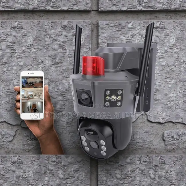 360- Degree Rotation Electric 4g PTZ Dual Lens Security Camera