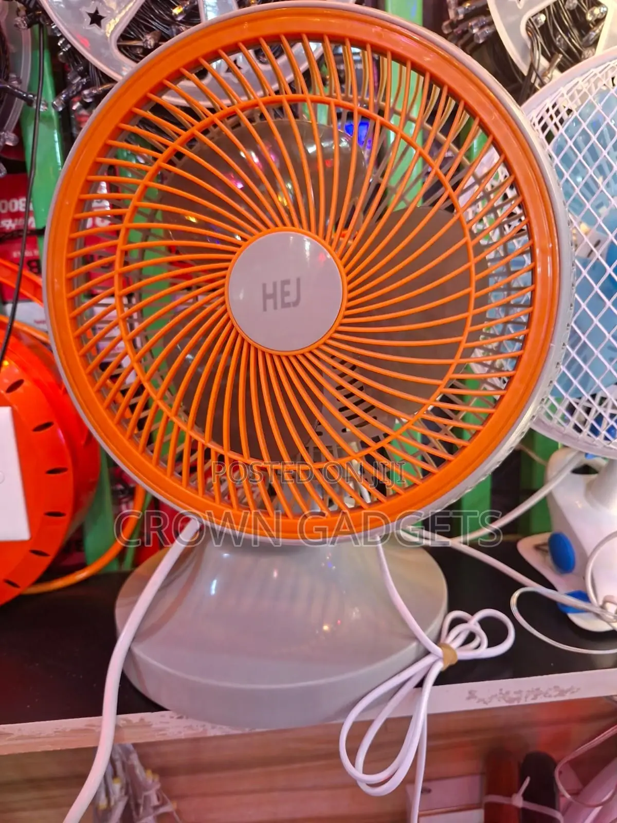 Luminous Buddy 9 Inch Table Fan 3 Blade Royal Orange