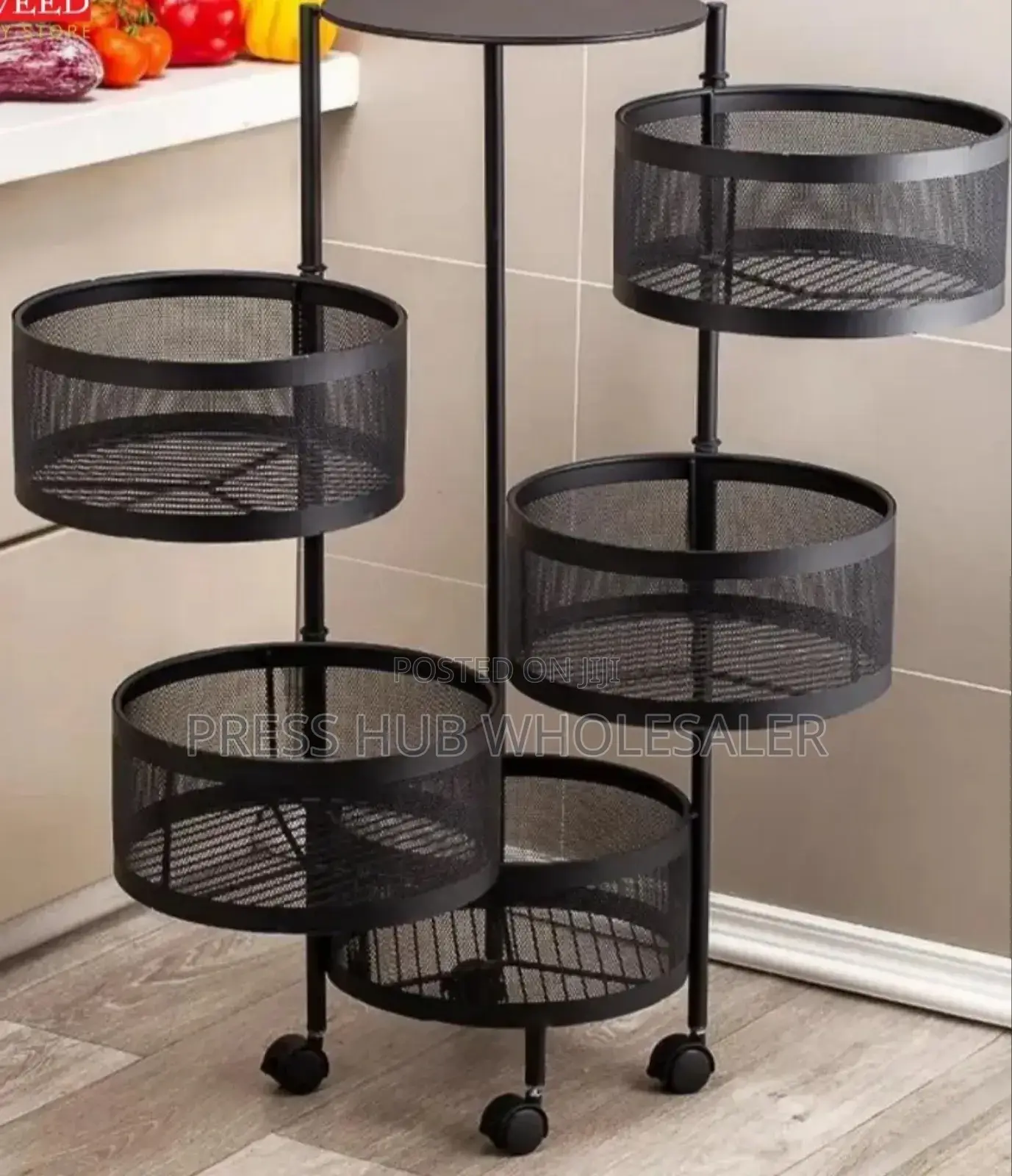 Kitchen Storage Rack on Rolling Wheel