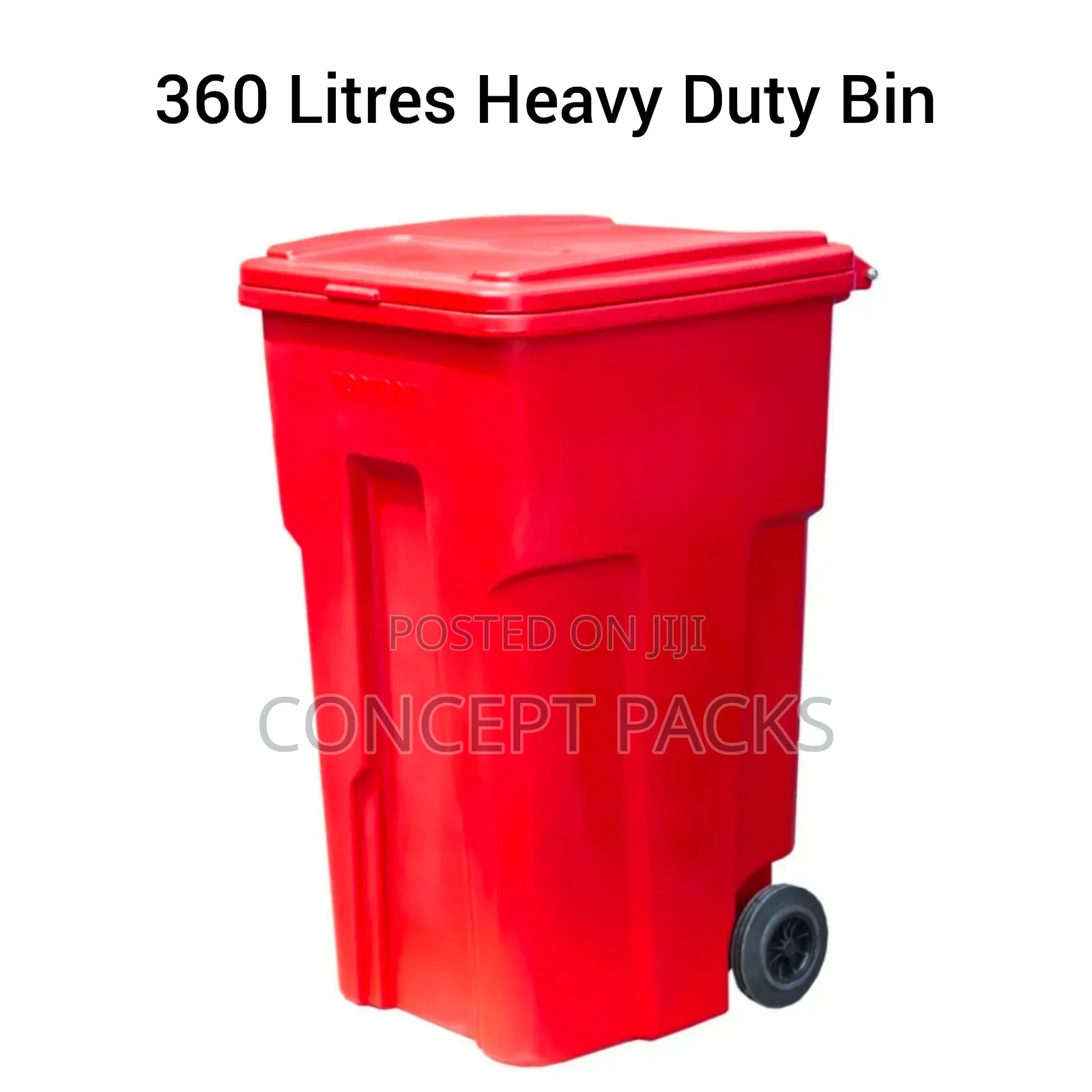 Trash Bin With Wheels, 360 Litres With Handle