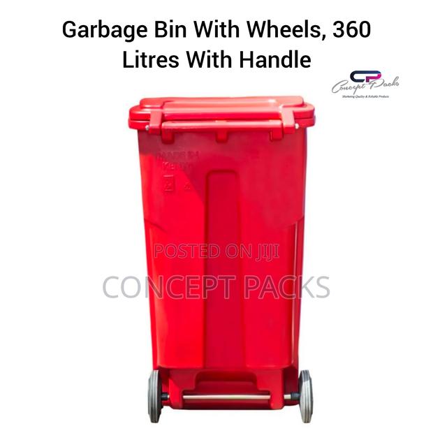 Trash Bin With Wheels, 360 Litres With Handle - thumbnail 2