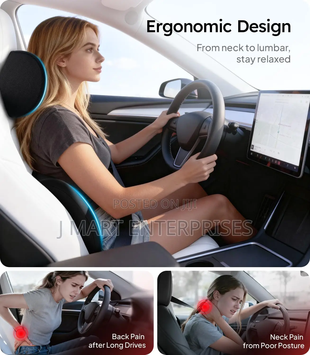 Car Neck Pillow and Lumbar Support Pillow