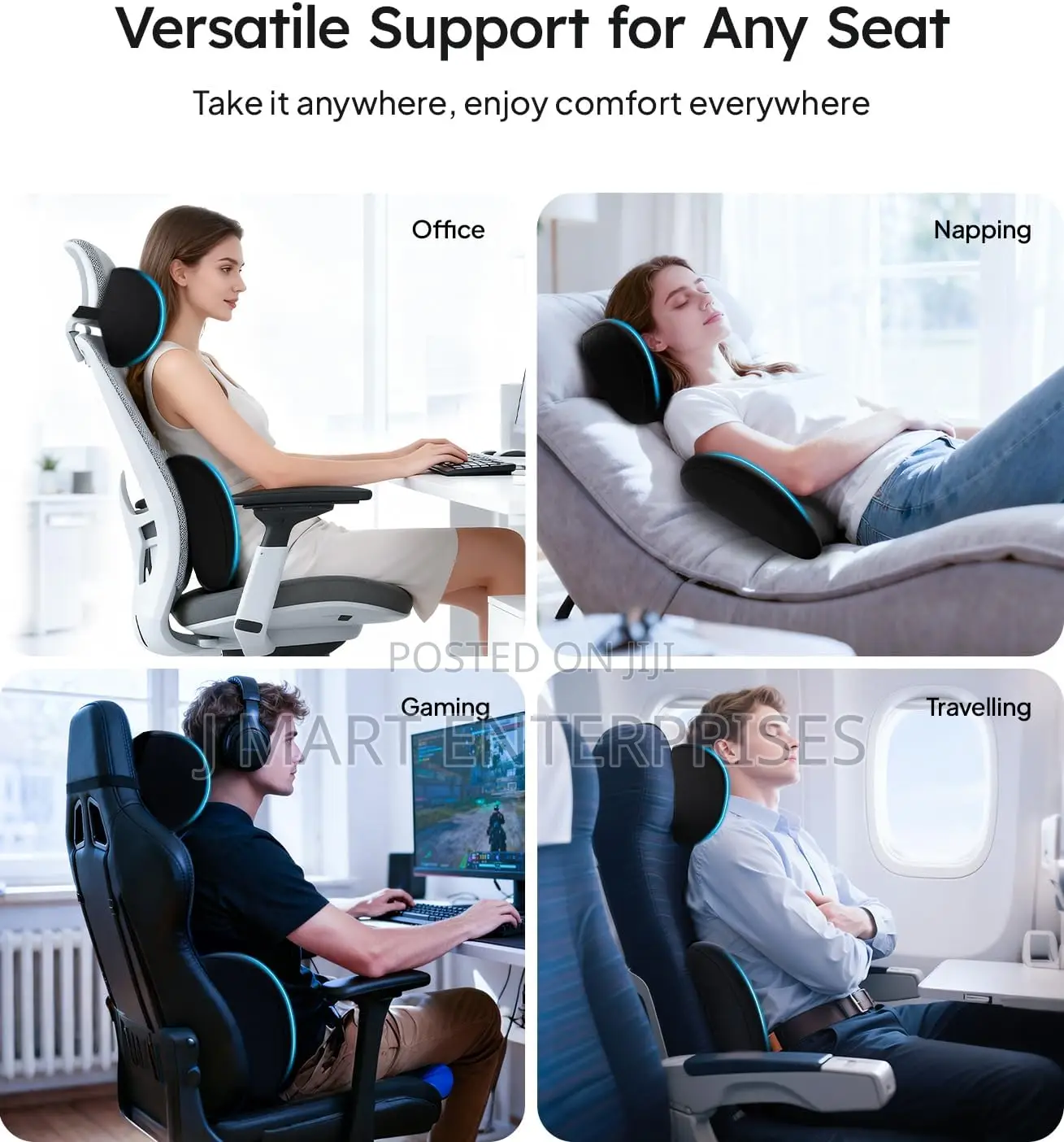 Car Neck Pillow and Lumbar Support Pillow