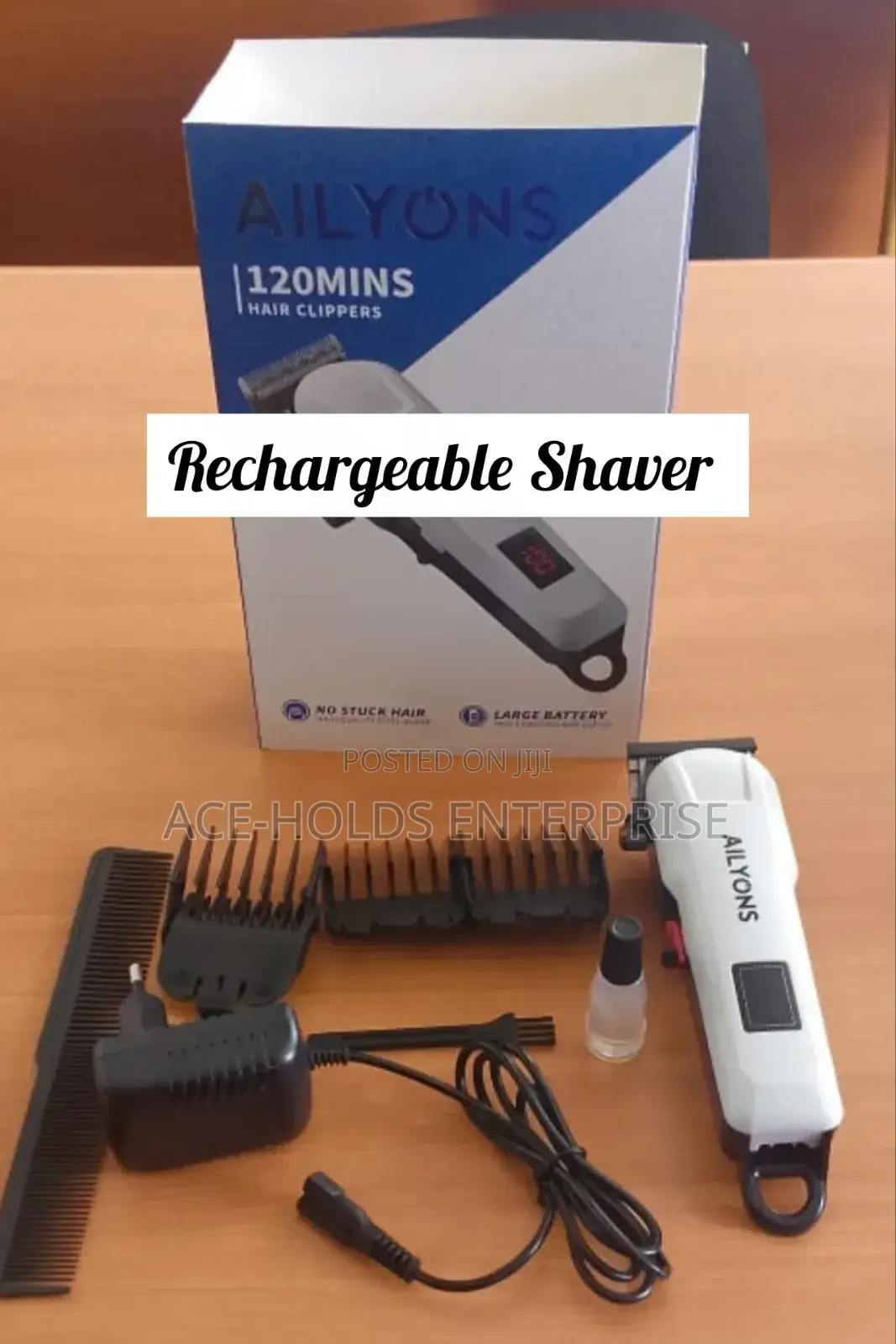 Ailyons Hair Clipper Rechargeable Shaver - 120min Use