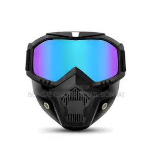 Motorcycle Full Face Mask With Riding Goggles Anti-Fog Windproof