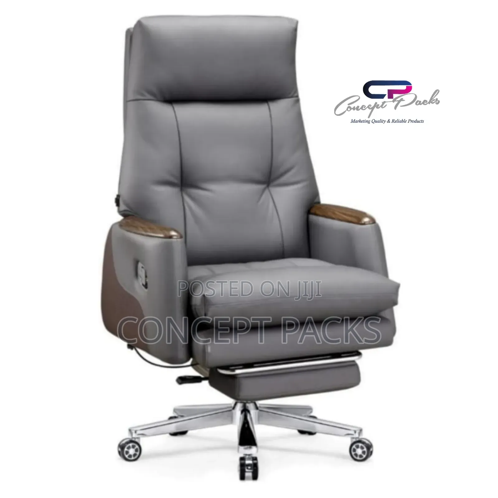 Pu Leather Executive Office Chair With Foot Rest.