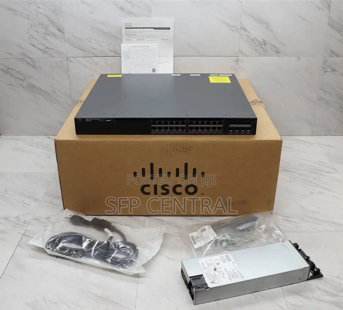 Cisco Ws-C3650-24ps/ 24-Port Gigabit Poe+ Network Switch W/ 640w Psu