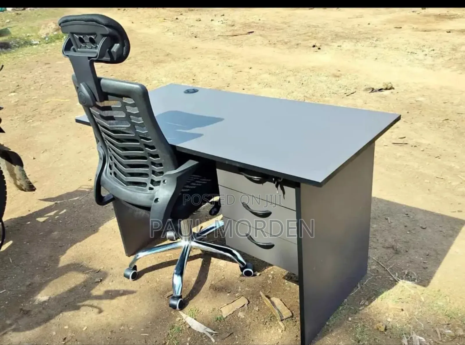 Office Furniture :Drawer Unit Desk+Headrest Office Chair