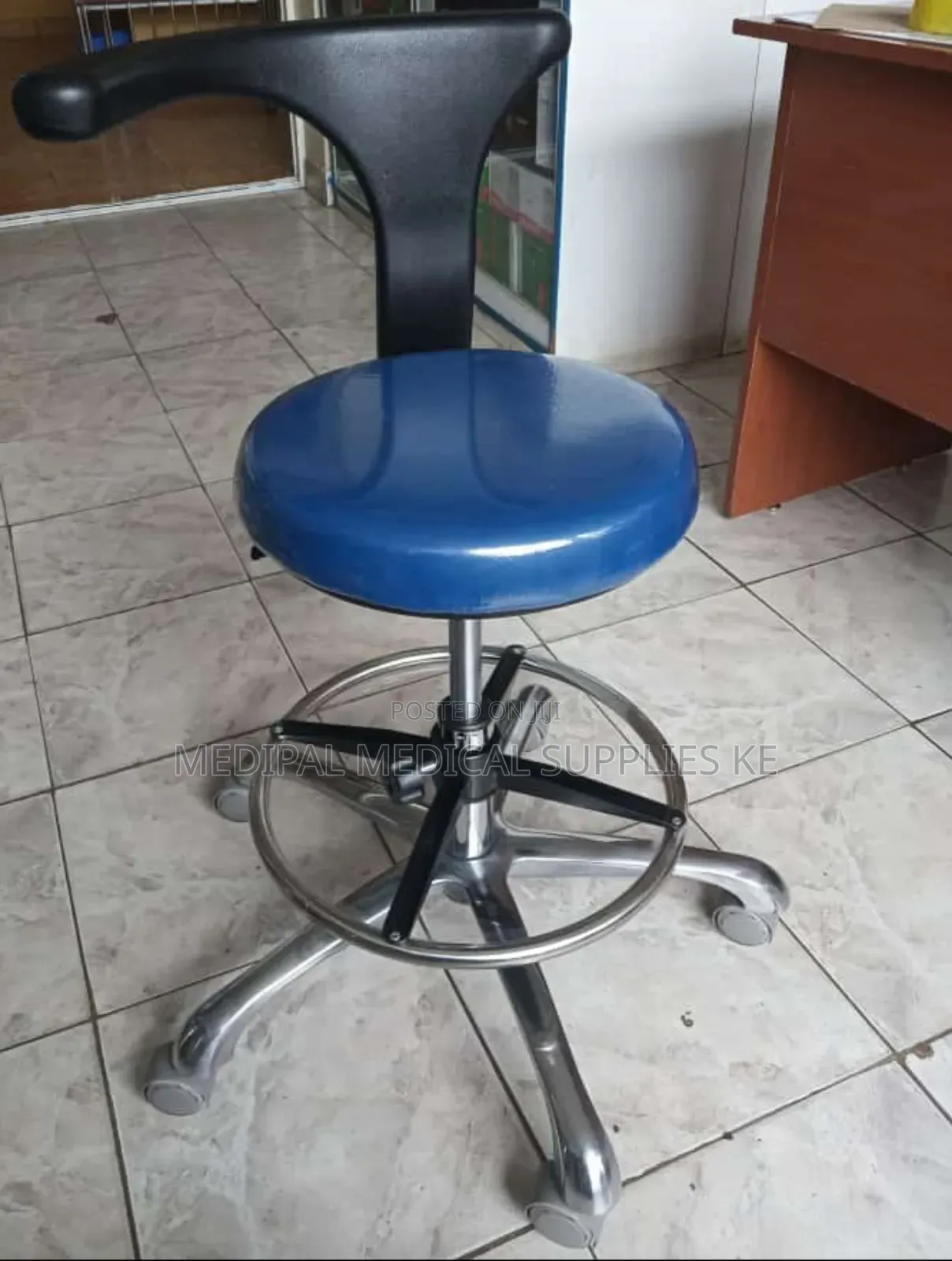 Doctor's Stool With Backrest