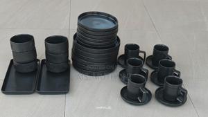 32 Pieces Black Matte Dinnerware - main view