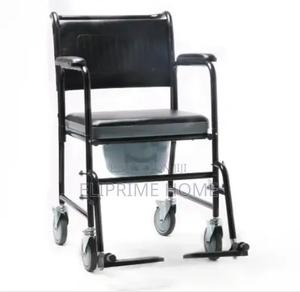 Padded Seat Commode With Wheels - thumbnail 2