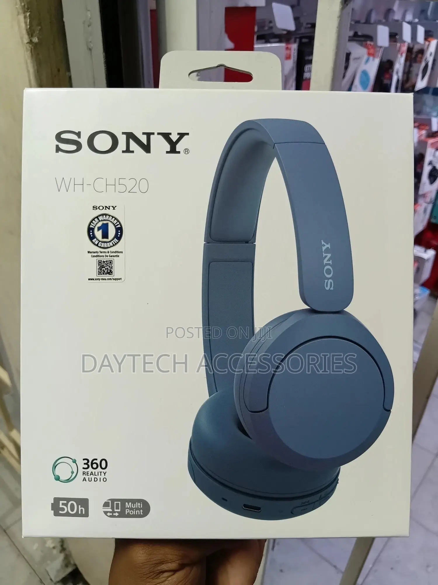 Sony Wh-Ch520 Wireless on-Ear Headphones With Microphone (Black)