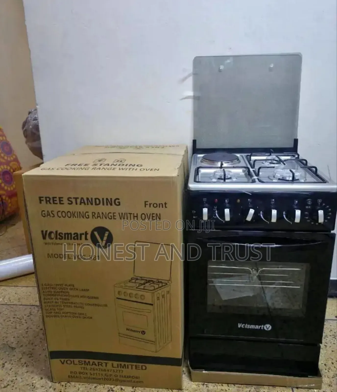 Volsmart 3gass 1hot Plate Standing Cooker Vgs581