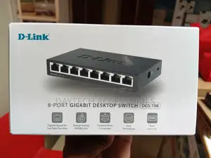D Link DGS-108 8-Port Gigabit Unmanaged Desktop Switch - Black