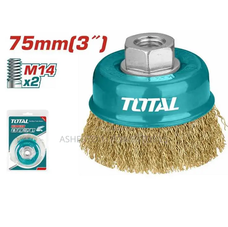 Total Tac31031 Wire Cup Brush
Dia: 75mm, 3"